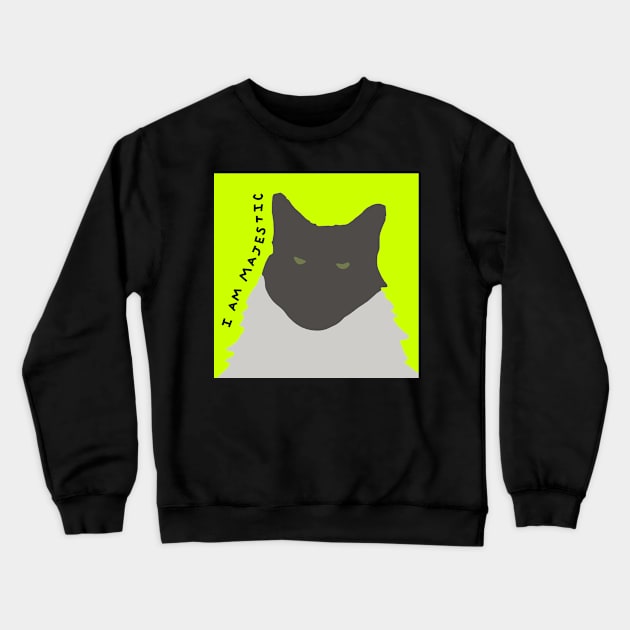 I am Majestic Abstract Cat Crewneck Sweatshirt by ellenhenryart